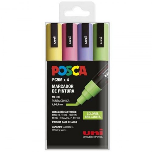 POSCA PC-5M markørsæt - Bright, 4 dele