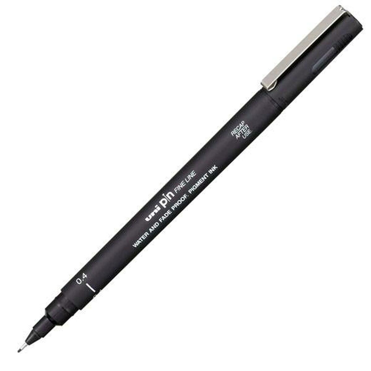 Uni-Ball PIN04-200 fineliner sprittusch 0,4 mm - sort, 12 stk.
