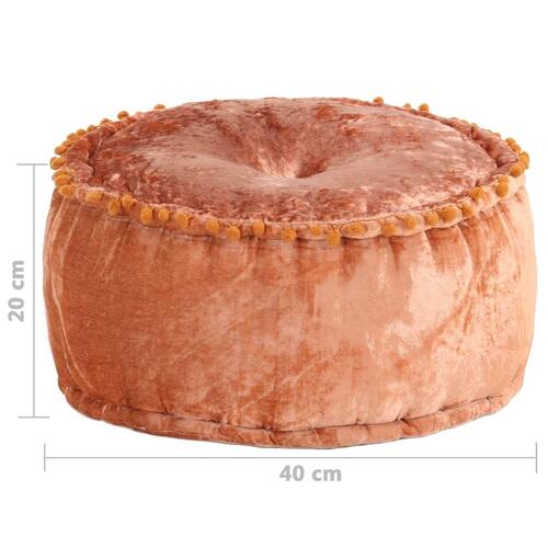 Puf 40x20 cm rund velour rustfarvet