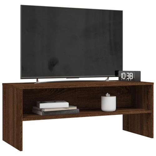 Tv-bord 100x40x40 cm konstrueret træ brun egetræsfarve