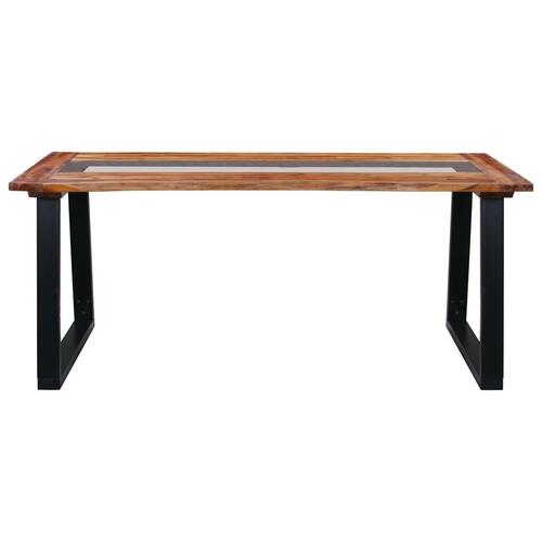 Spisebord 180x90x75 cm massivt akacietræ og glas