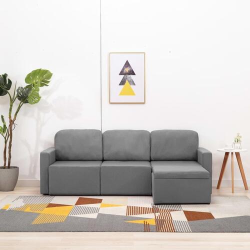 3-personers sovesofa modulær stof lysegrå