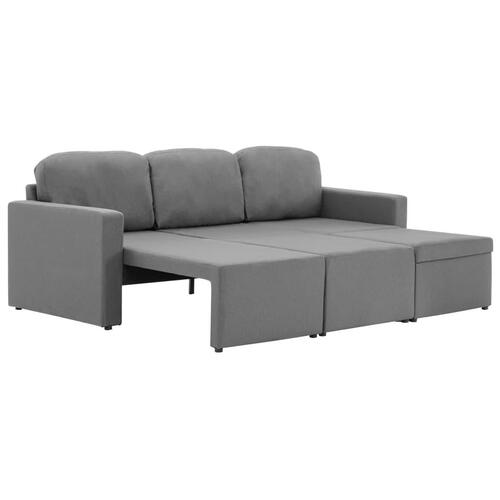 3-personers sovesofa modulær stof lysegrå