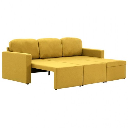 3-personers sovesofa modulær stof gul