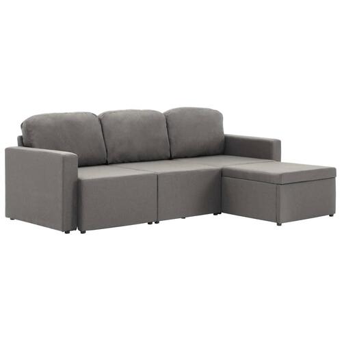 3-personers sovesofa modulær stof gråbrun
