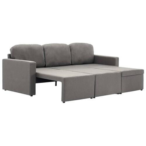 3-personers sovesofa modulær stof gråbrun