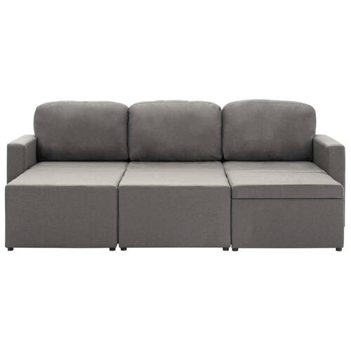 3-personers sovesofa modulær stof gråbrun