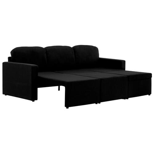 3-personers sovesofa modulær stof sort