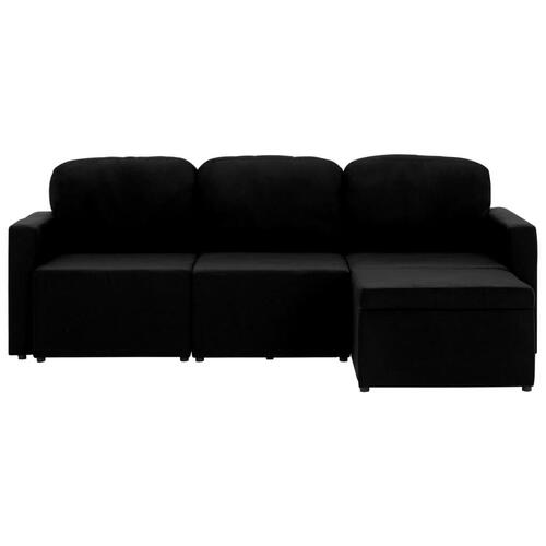 3-personers sovesofa modulær stof sort