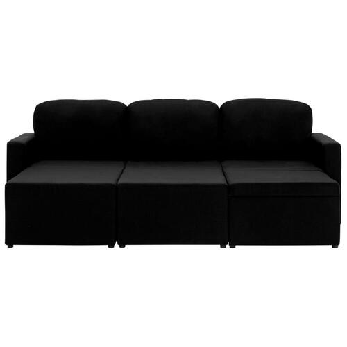 3-personers sovesofa modulær stof sort