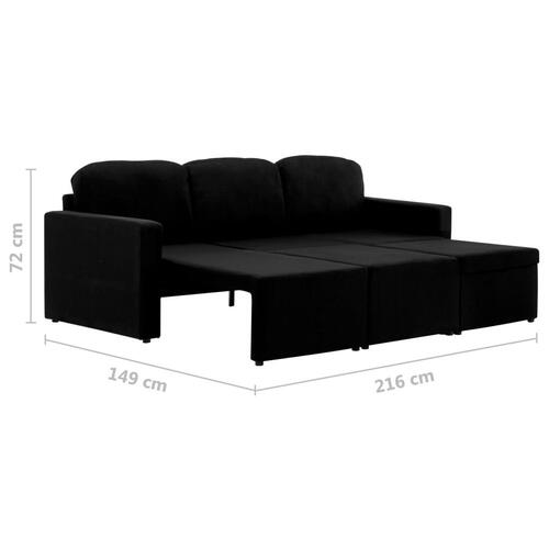 3-personers sovesofa modulær stof sort