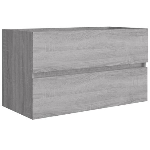 Møbelsæt til badeværelse 2 dele konstrueret træ grå sonoma-eg