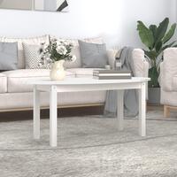 Sofabord 110x55x45 cm massivt fyrretræ hvid