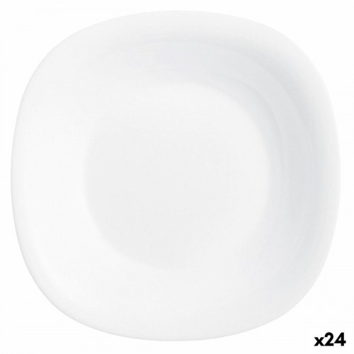Luminarc Carine dyb tallerken, hvid glas, Ø 23,5 cm - 24 stk.