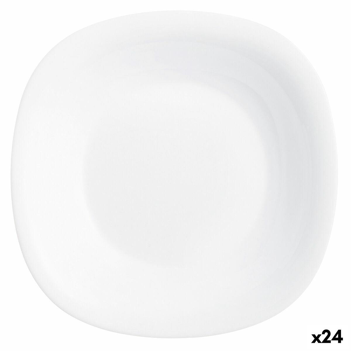Luminarc Carine dyb tallerken, hvid glas, Ø 23,5 cm - 24 stk.
