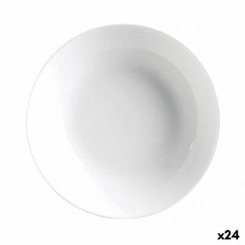 Luminarc Diwali dyb tallerken 20 cm - hvid glas, 24 stk.