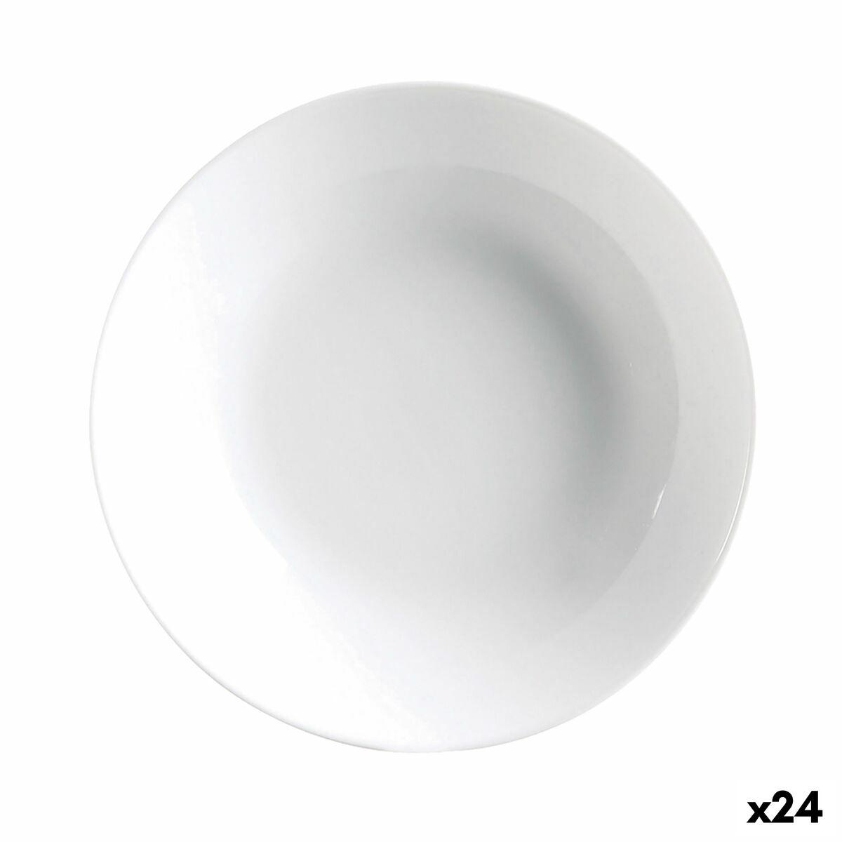 Luminarc Diwali dyb tallerken 20 cm - hvid glas, 24 stk.