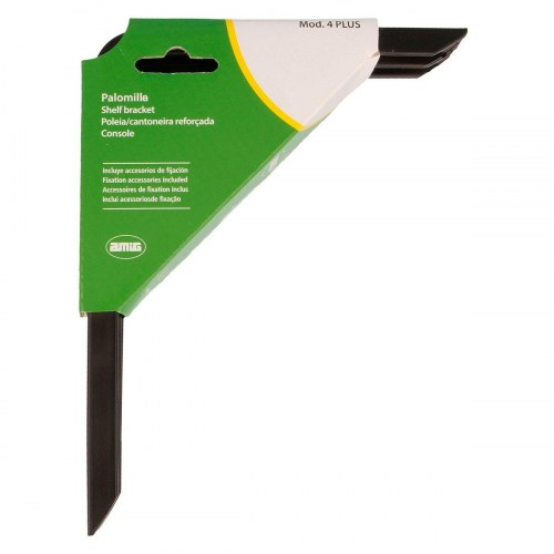 AMIG 4plus-21110 vægkonsol til hylder, sort aluminium 25 × 15 cm