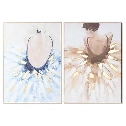 Maleri 100 x 4 x 140 cm Ballet ballerina Romantisk (2 enheder)