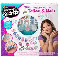 Manicuresæt Colorbaby Shimmer 'n Sparkle Tattoos & Nails Børns