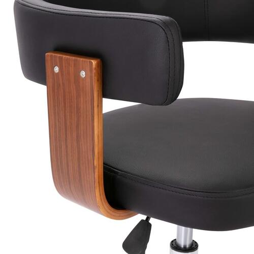 Drejelige spisebordsstole 2 stk. bøjet træ og kunstlæder sort