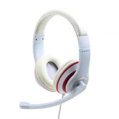 Gaming headset med mikrofon GEMBIRD MHS-03-WTRD - hvid