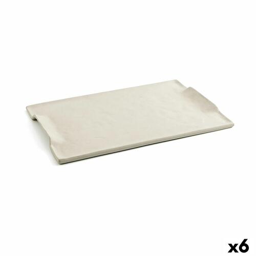Snack bakke Quid Mineral Gres Beige Keramik 35 x 23 cm (6 enheder)