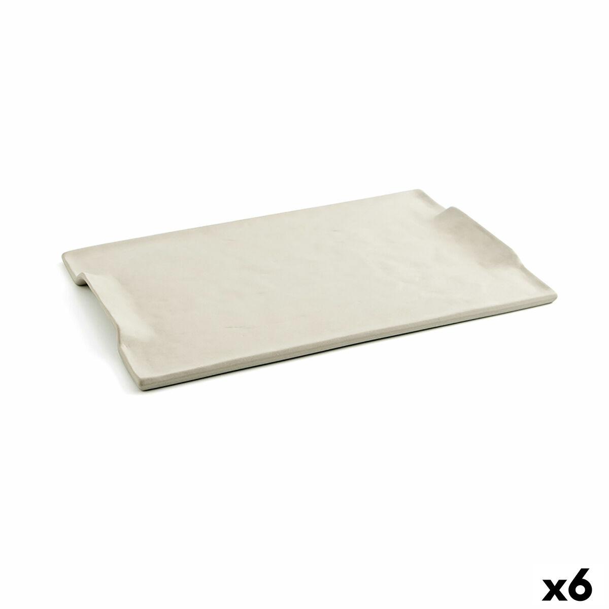 Snack bakke Quid Mineral Gres Beige Keramik 35 x 23 cm (6 enheder)