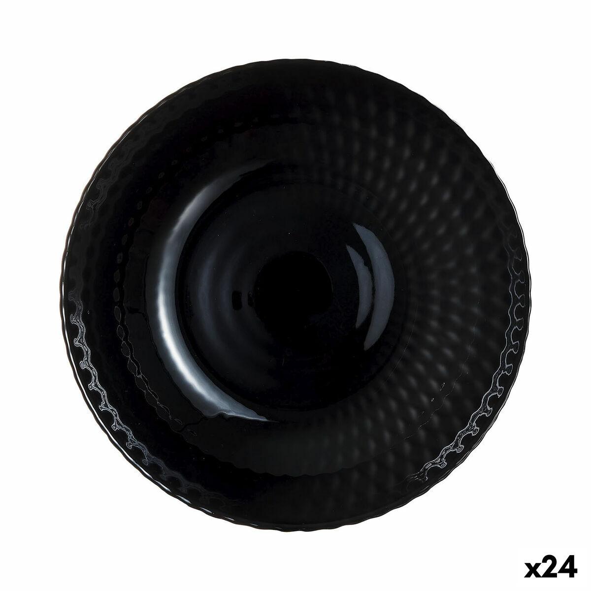 Dybe tallerkner Luminarc Pampille Noir - sort glas 20 cm (24 stk.)
