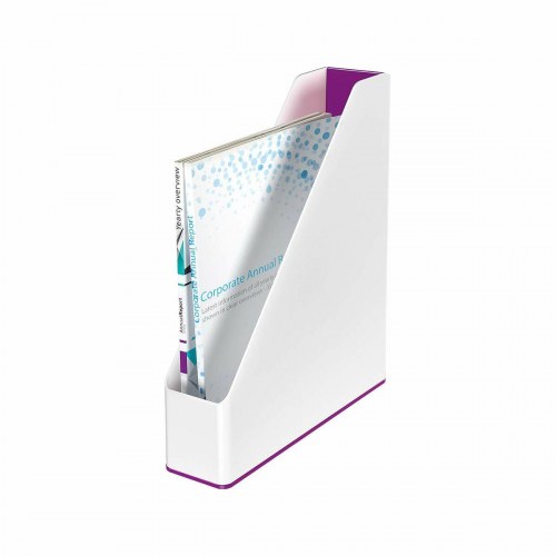 Leitz tidsskriftholder A4 - hvid/violet, polystyren