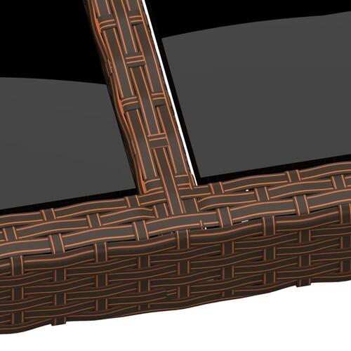 Havebord med glasplade 200x150x75 cm rattan brun