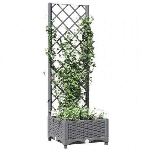 Plantekasse med espalier 40x40x121,5 cm PP lysegrå