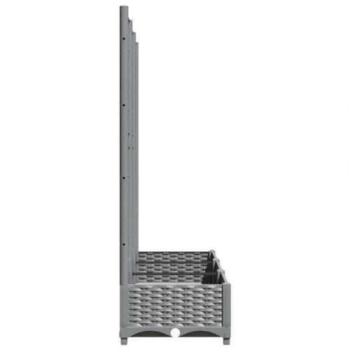 Plantekasse med espalier 120×40×121,5 cm - PP, lysegrå