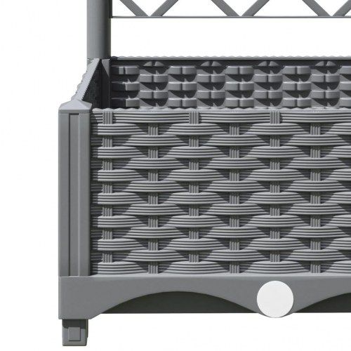 Plantekasse med espalier 120×40×121,5 cm - PP, lysegrå