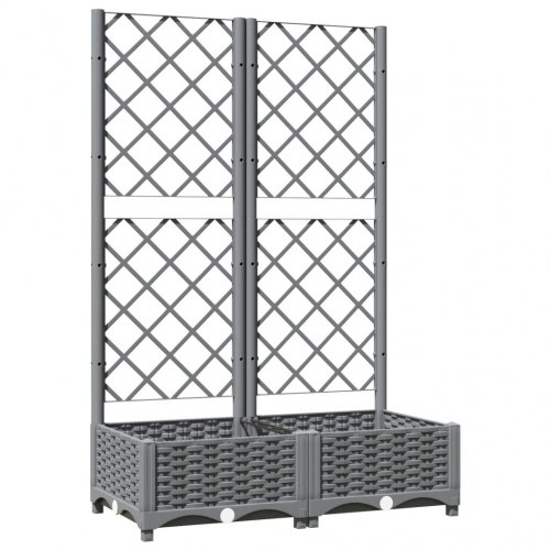 Plantekasse med espalier 80×40×121,5 cm - PP, lysegrå