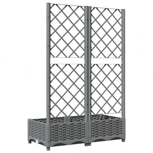 Plantekasse med espalier 80×40×121,5 cm - PP, lysegrå
