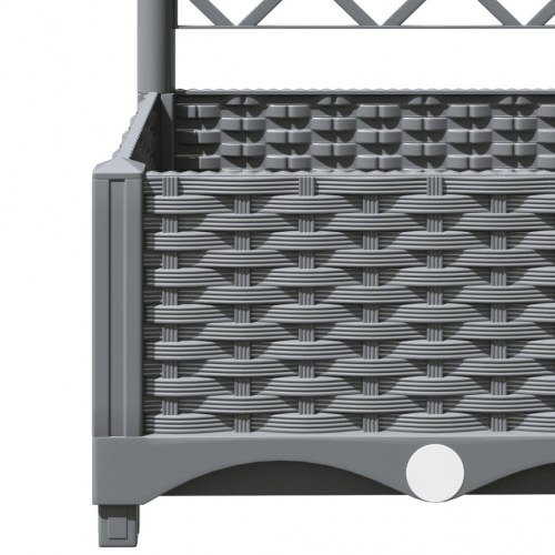 Plantekasse med espalier 80×40×121,5 cm - PP, lysegrå