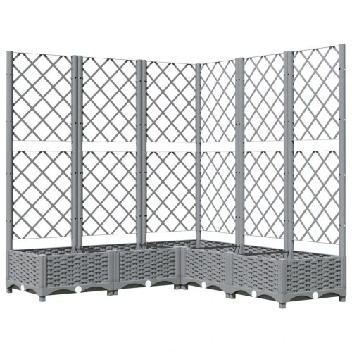 Plantekasse med espalier 120 × 120 × 121,5 cm - PP, lysegrå