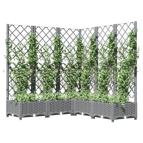 Plantekasse med espalier 120 × 120 × 121,5 cm - PP, lysegrå