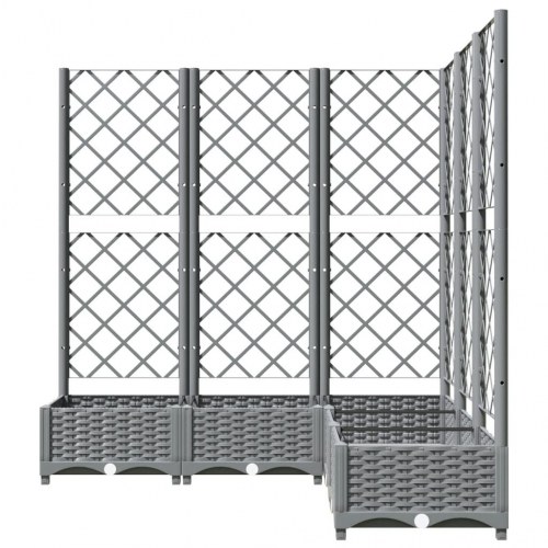 Plantekasse med espalier 120 × 120 × 121,5 cm - PP, lysegrå