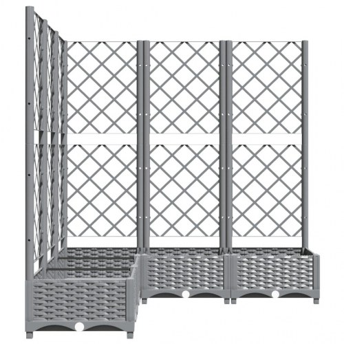 Plantekasse med espalier 120 × 120 × 121,5 cm - PP, lysegrå