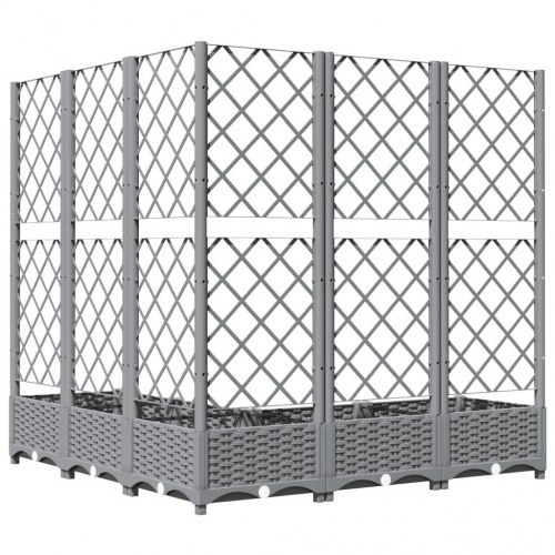 Plantekasse med espalier 120 × 120 × 121,5 cm - PP, lysegrå