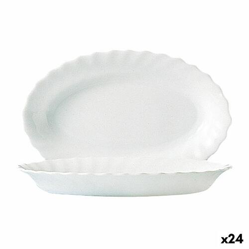 Fad Luminarc Trianon Hvid Glas (22 cm) (24 enheder)