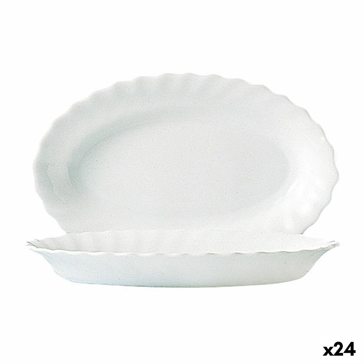 Fad Luminarc Trianon Hvid Glas (22 cm) (24 enheder)