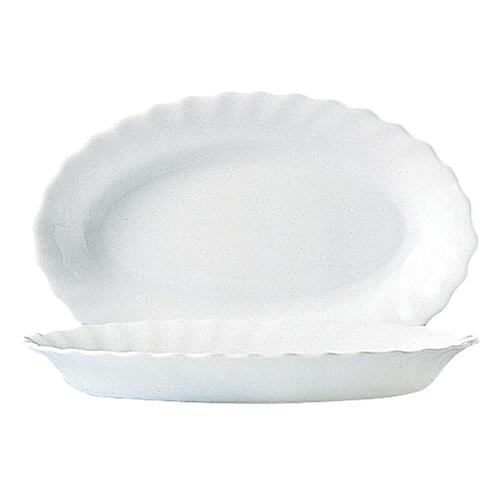 Fad Luminarc Trianon Hvid Glas (Ø 35 cm) (6 enheder)