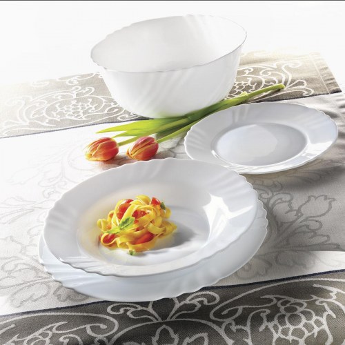 Bormioli Rocco Ebro desserttallerken, hvid glas, 20 cm (36 stk.)