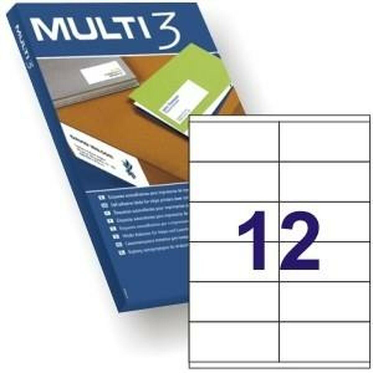 MULTI 3 printeretiketter, hvid, 105 × 48 mm, 100 ark (A4)