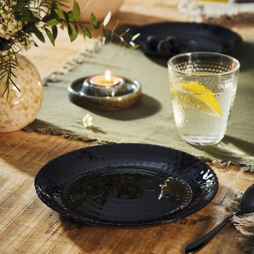 Luminarc Pampille desserttallerken - sort glas, 19 cm (24 stk.)