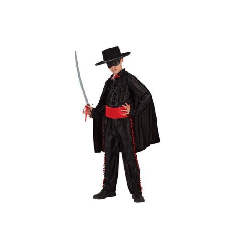 Kostume til børn Th3 Party Sort Superhelt (4 Dele) 10-12 år