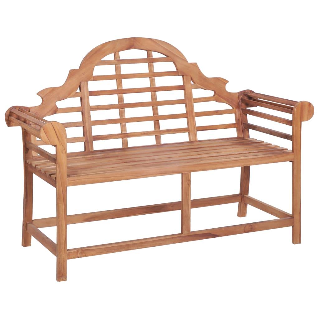 Havebænk i massivt teaktræ - 127 × 58,5 × 92,5 cm
